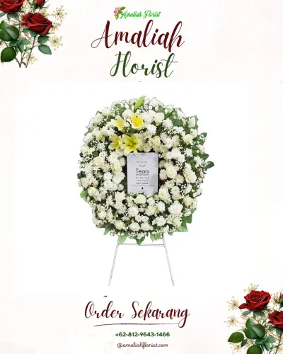 Krans Bunga Duka Cita di Wijaya Pura