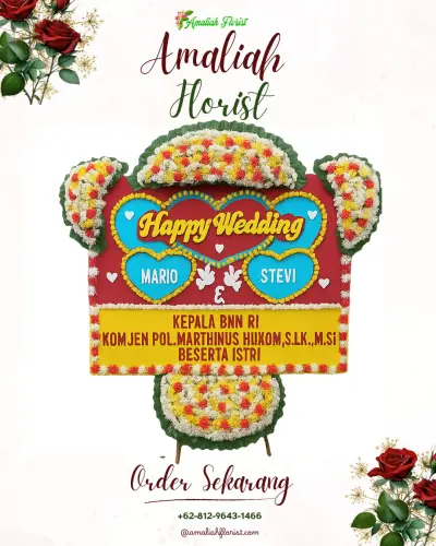 Karangan Papan Bunga Pernikahan di Wijaya Pura